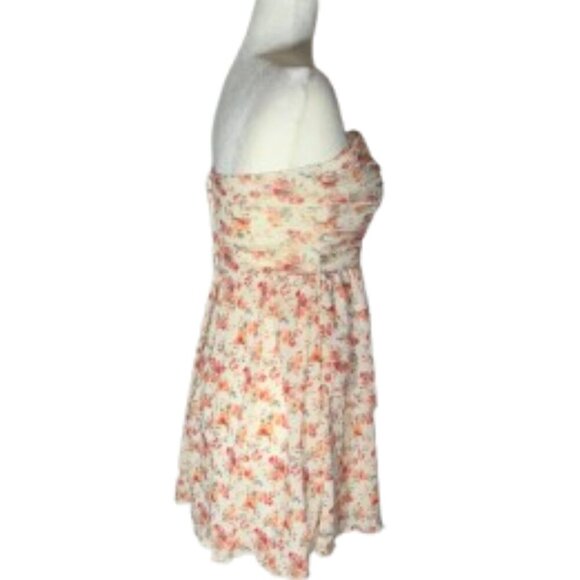 Trixxi Ladies Strapless Fit + Flare Floral Dress Size Small - Picture 3 of 6